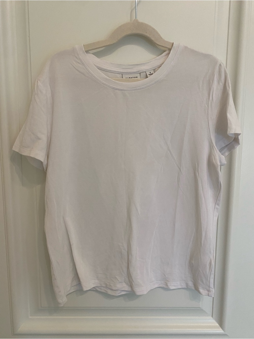 Babaton White Crewneck Short Sleeve Tee